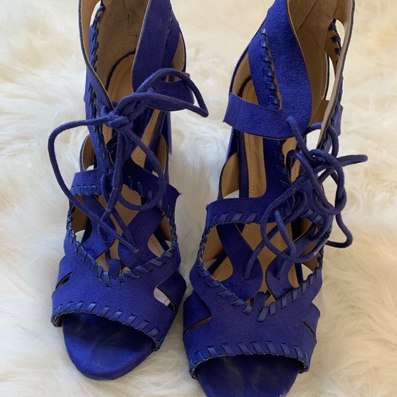 Express Purple Block Heels - Picture 3 of 6